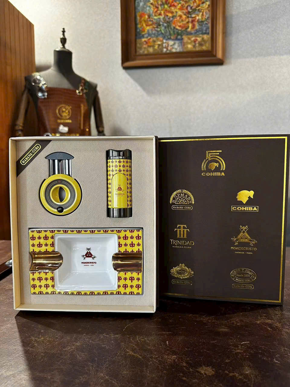 Set khò cắt gạt tàn xì gà  3 món GUEVARA T70151