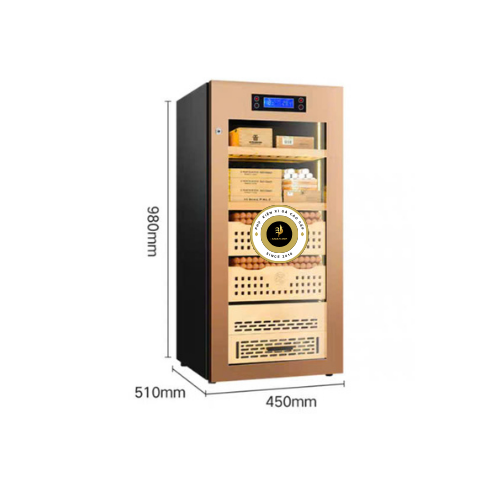 Tủ điện xì gà sức chứa 500 điếu chính hãng  Golden Fire GF098 GOLD340