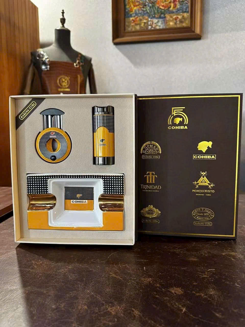 Set khò cắt gạt tàn xì gà  3 món GUEVARA T70