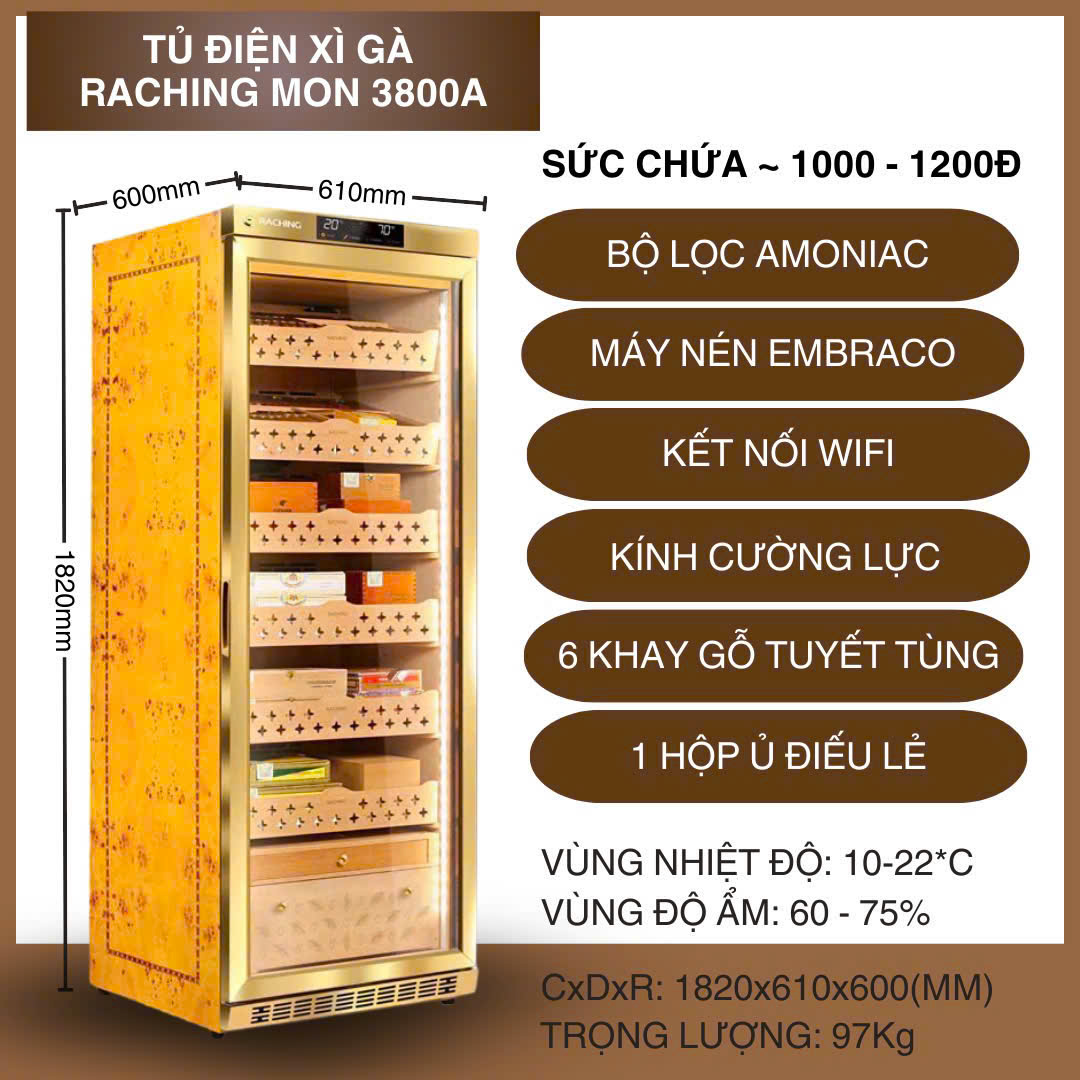 TỦ ĐIỆN XÌ GA RACHING MON 3800A SỨC CHỨA 1000-1800 ĐIẾU 